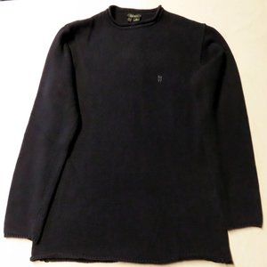 DKNY Mens XL Cotton Round Neck Long Sleeve Knitted Pullover Sweater Dark Blue